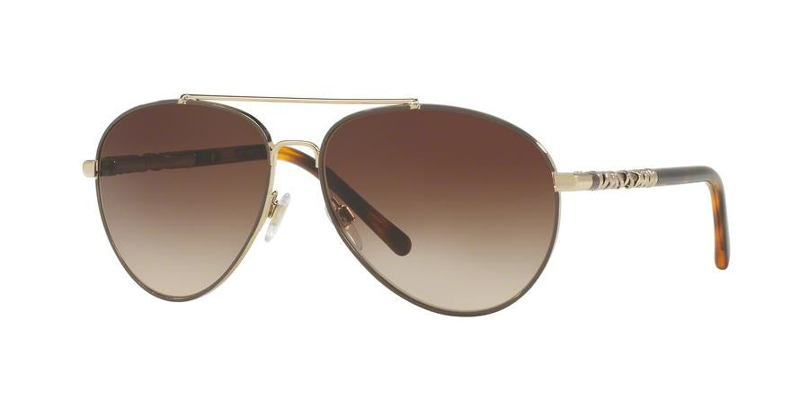 Burberry BE3089 Pilot Sunglasses  114513-LIGHT GOLD 58-14-140 - Color Map gold