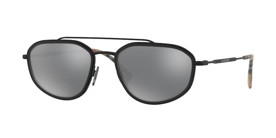 Burberry BE3106 Irregular Sunglasses  10076G-MATTE BLACK/BLACK 56-19-145 - Color Map black