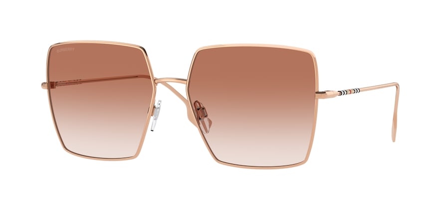 Burberry DAPHNE BE3133 Square Sunglasses  133713-ROSE GOLD 58-16-140 - Color Map pink