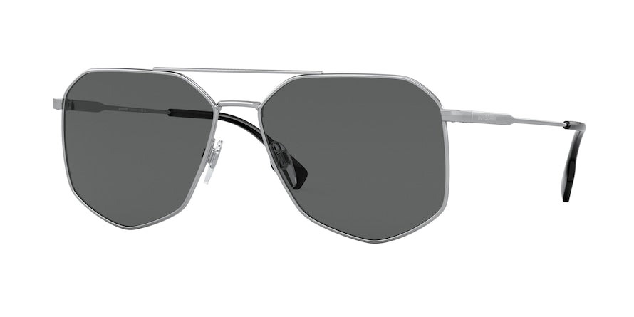 Burberry OZWALD BE3139 Irregular Sunglasses  100587-SILVER 58-15-150 - Color Map silver