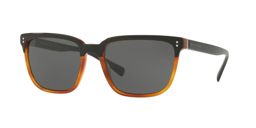 Burberry BE4255F Square Sunglasses  36505V-TOP BLACK ON AMBER 58-17-145 - Color Map black