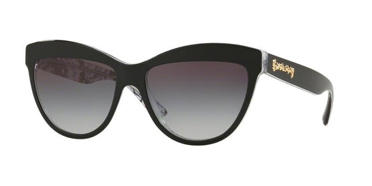 Burberry BE4267 Cat Eye Sunglasses  37138G-TOP BLACK/PRINT DOODLE/TRANSP 56-16-140 - Color Map black