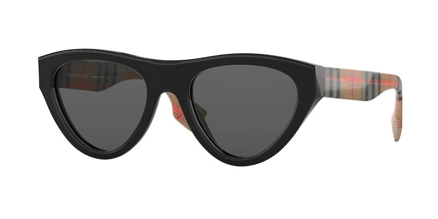 Burberry BE4285 Irregular Sunglasses  375787-BLACK 52-20-140 - Color Map black