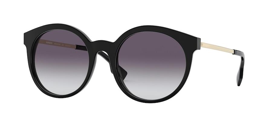 Burberry BE4296F Round Sunglasses  30018G-BLACK 53-20-140 - Color Map black