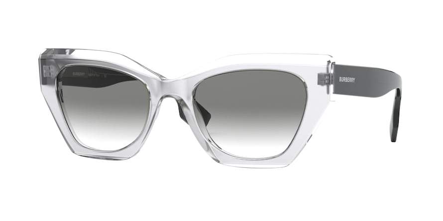 Burberry BE4299F Butterfly Sunglasses  38318E-TOP GREY ON TRANSPARENT 52-20-140 - Color Map grey