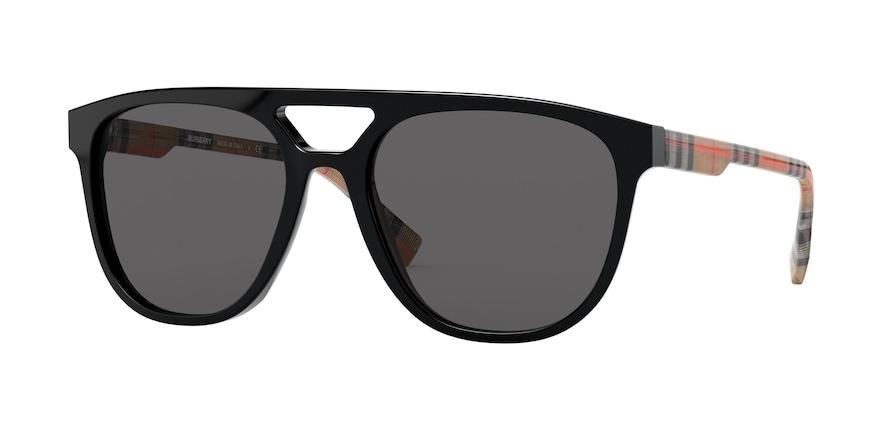 Burberry FOXCOTE BE4302F Square Sunglasses  300187-BLACK 56-18-145 - Color Map black