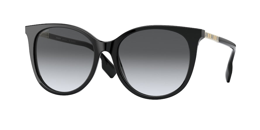 Burberry ALICE BE4333F Cat Eye Sunglasses  3001T3-BLACK 55-17-140 - Color Map black