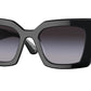 Burberry DAISY BE4344 Square Sunglasses  40368G-BLACK/PRINT TB/CRYSTAL 51-20-140 - Color Map black