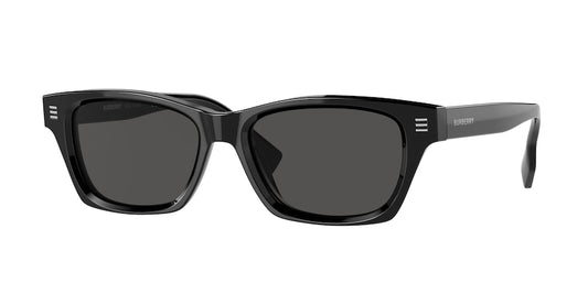 Burberry KENNEDY BE4357F Rectangle Sunglasses  300187-BLACK 53-17-145 - Color Map black