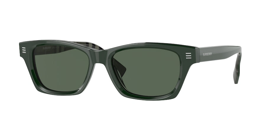 Burberry KENNEDY BE4357 Rectangle Sunglasses  398771-GREEN 53-17-145 - Color Map green