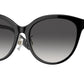 Burberry BETTY BE4365F Cat Eye Sunglasses  39778G-BLACK ON PRINT TB/CRYSTAL 57-17-140 - Color Map black