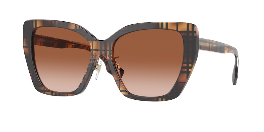 Burberry TAMSIN BE4366F Cat Eye Sunglasses  398213-TOP CHECK/HAVANA 55-16-140 - Color Map brown