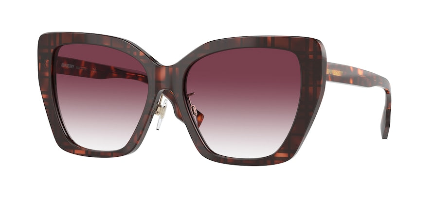 Burberry TAMSIN BE4366F Cat Eye Sunglasses  39848H-TOP CHECK/RED HAVANA 55-16-140 - Color Map red