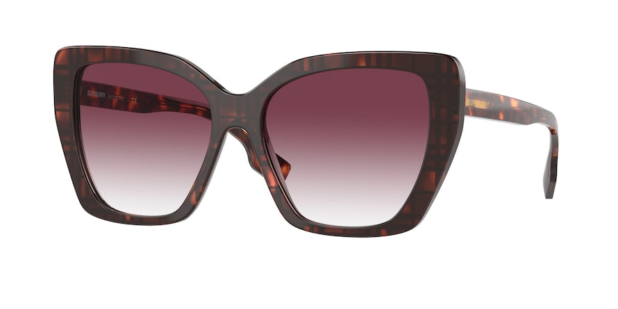 Burberry TAMSIN BE4366 Cat Eye Sunglasses  39848H-TOP CHECK/RED HAVANA 55-16-140 - Color Map red