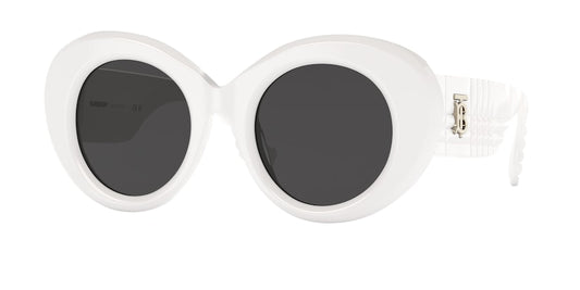 Burberry MARGOT BE4370U Round Sunglasses  300787-WHITE 49-22-140 - Color Map white