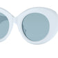 Burberry MARGOT BE4370U Round Sunglasses  402880-AZURE 49-22-140 - Color Map light blue