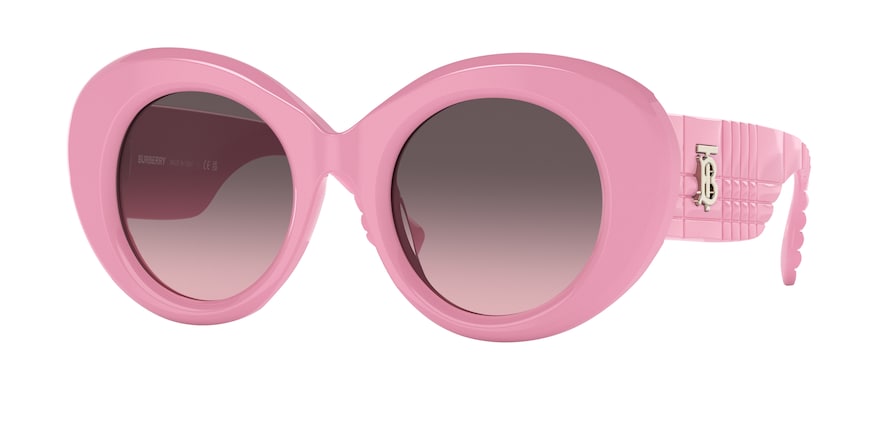 Burberry MARGOT BE4370U Round Sunglasses  40295M-PINK 49-22-140 - Color Map pink