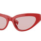Burberry DEBBIE BE4373U Cat Eye Sunglasses  3919/5-RED 54-18-140 - Color Map red