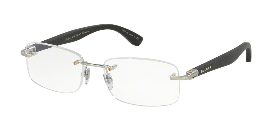 Bvlgari BV1086TK Rectangle Eyeglasses  394-SILVER PLATED 55-17-145 - Color Map silver
