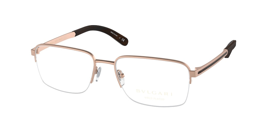 Bvlgari BV1112K Rectangle Eyeglasses  2006-MATTE PINK GOLD PLATED 56-18-145 - Color Map gold