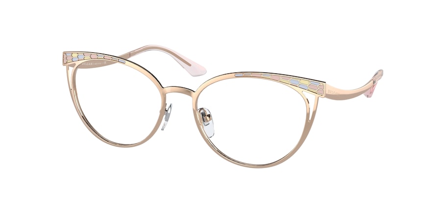 Bvlgari BV2186 Cat Eye Eyeglasses  2014-PINK GOLD 53-17-140 - Color Map gold