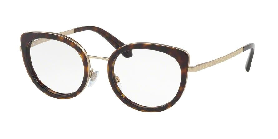 Bvlgari BV2194 Cat Eye Eyeglasses  2022-DARK HAVANA 50-21-140 - Color Map havana