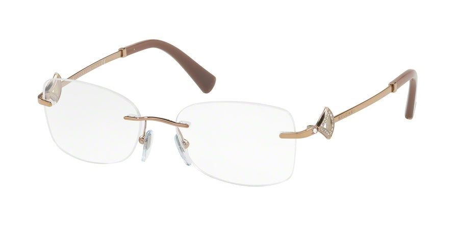 Bvlgari BV2199B Rectangle Eyeglasses  266-LIGHT GOLD 53-17-140 - Color Map light brown