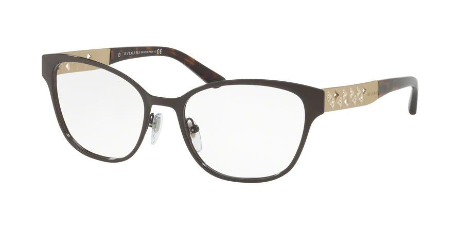 Bvlgari BV2201B Cat Eye Eyeglasses  2016-BROWN 51-18-140 - Color Map brown