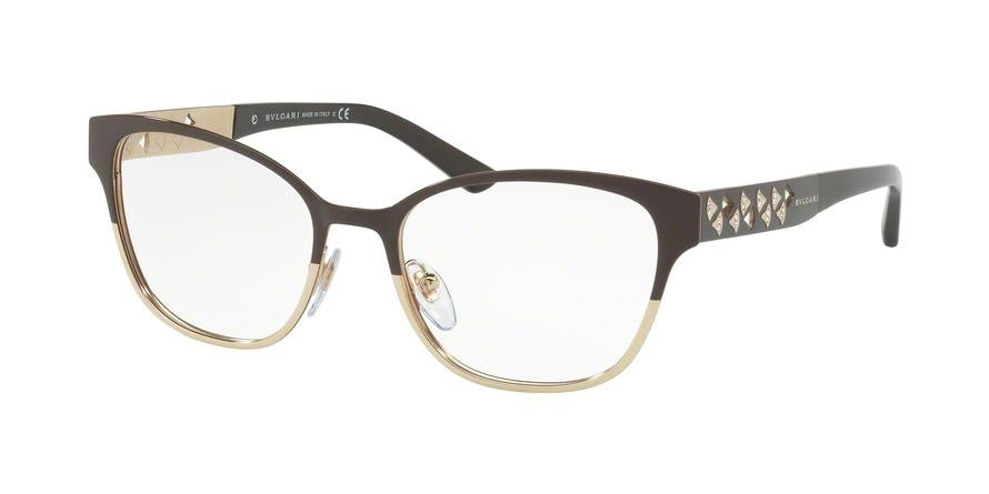Bvlgari BV2201B Cat Eye Eyeglasses  2044-BI COLOR BROWN/PALE GOLD 53-18-140 - Color Map brown