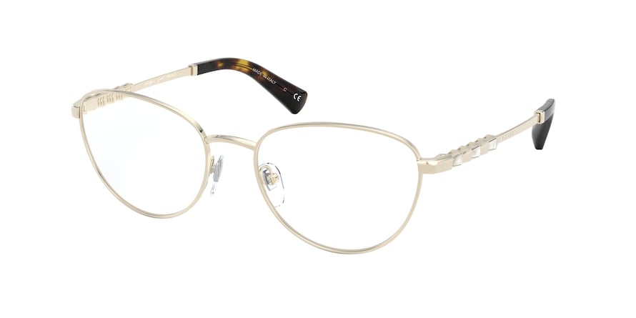 Bvlgari BV2215KB Oval Eyeglasses  2041-PALE GOLD PLATED 54-18-140 - Color Map gold