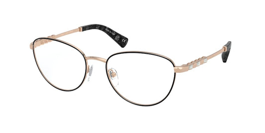 Bvlgari BV2215KB Oval Eyeglasses  2056-BLACK/PINK GOLD PLATED 54-18-140 - Color Map black