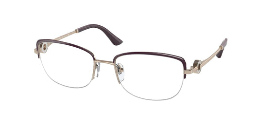 Bvlgari BV2225B Rectangle Eyeglasses  2035-PINK GOLD/VIOLET 53-18-140 - Color Map violet