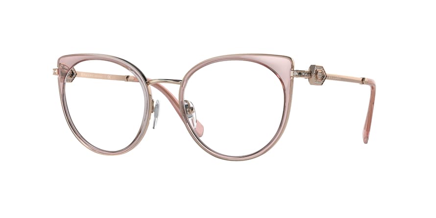 Bvlgari BV2228B Cat Eye Eyeglasses  2023-PINK GOLD/TRANSPARENT PINK 51-19-140 - Color Map pink