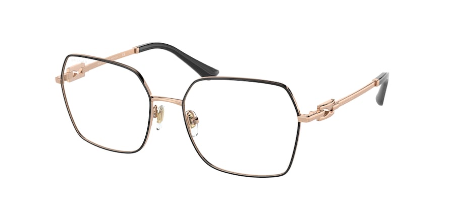 Bvlgari BV2240 Square Eyeglasses  2070-PINK GOLD/BLACK 54-17-140 - Color Map black