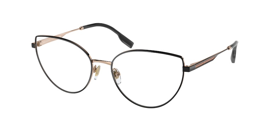 Bvlgari BV2241 Cat Eye Eyeglasses  2070-PINK GOLD/BLACK 55-17-140 - Color Map black