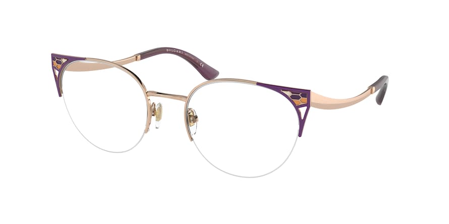 Bvlgari BV2243 Phantos Eyeglasses  2067-PINK GOLD/PURPLE 53-20-140 - Color Map violet