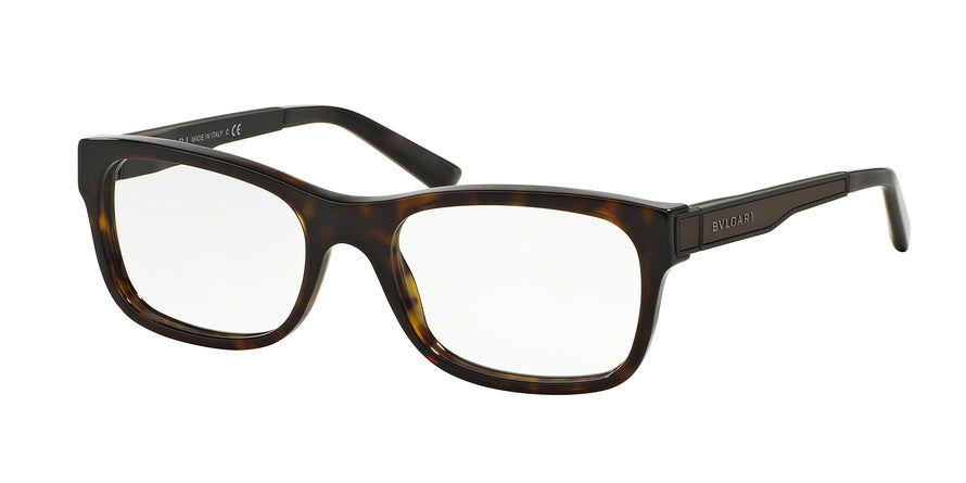 Bvlgari BV3027 Rectangle Eyeglasses  504-DARK HAVANA 54-18-140 - Color Map havana