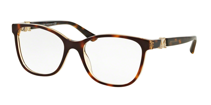 Bvlgari BV4118B Square Eyeglasses  5379-TOP HAVANA/BROWN CRYSTAL 52-17-135 - Color Map havana