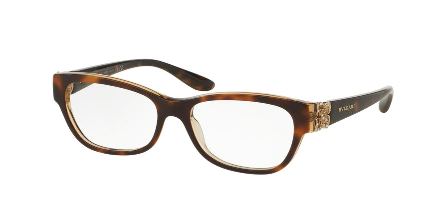 Bvlgari BV4124B Rectangle Eyeglasses  5379-TOP HAVANA/BROWN CRYSTAL 52-16-140 - Color Map havana