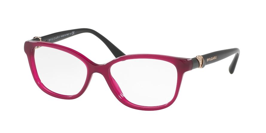 Bvlgari BV4128B Rectangle Eyeglasses  5333-RED 54-16-140 - Color Map red