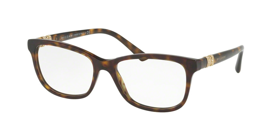 Bvlgari BV4133BF Rectangle Eyeglasses  504-DARK HAVANA 54-17-145 - Color Map havana