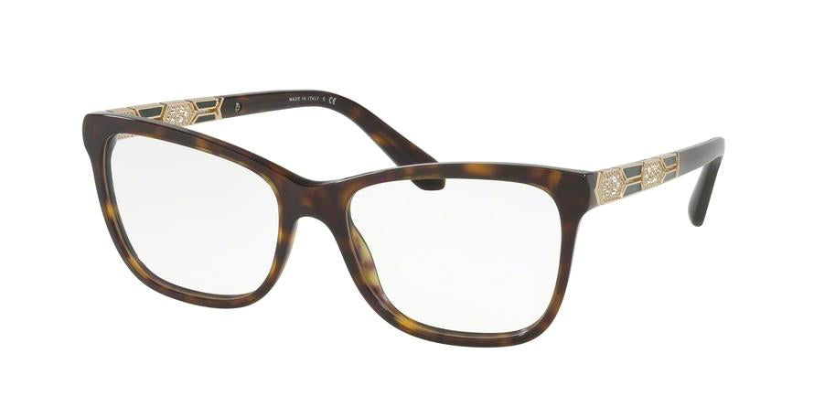 Bvlgari BV4135B Rectangle Eyeglasses  504-DARK HAVANA 53-17-140 - Color Map havana