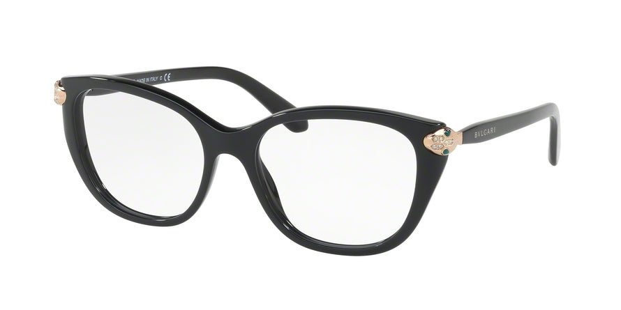 Bvlgari BV4140B Square Eyeglasses  501-BLACK 52-17-145 - Color Map black