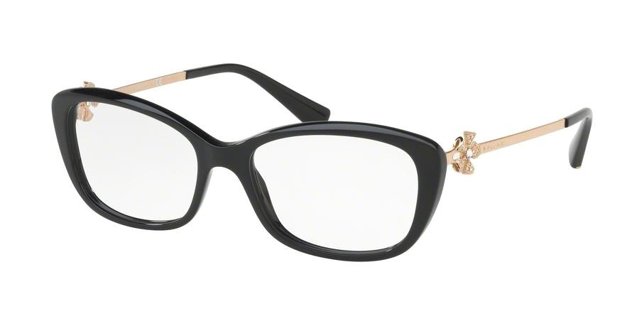 Bvlgari BV4145BF Oval Eyeglasses  501-BLACK 55-17-140 - Color Map black