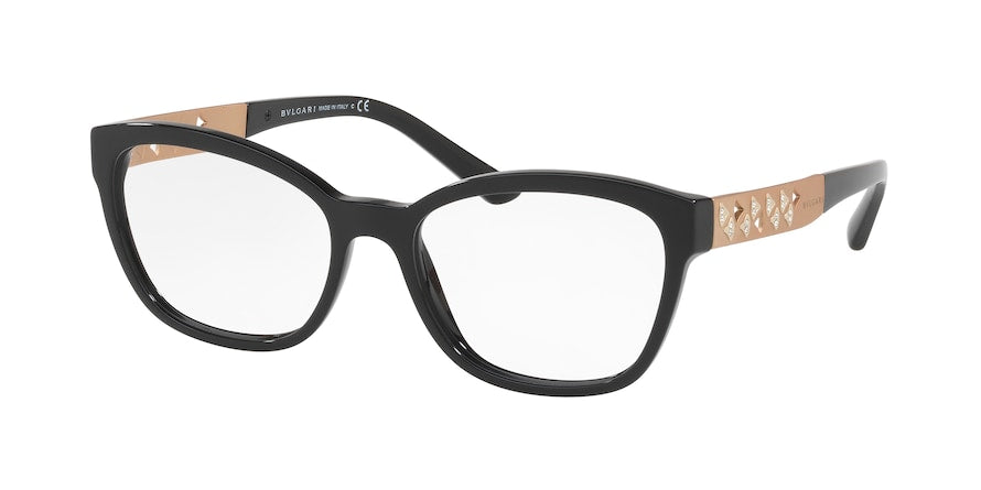 Bvlgari BV4153B Rectangle Eyeglasses  501-BLACK 52-17-140 - Color Map black