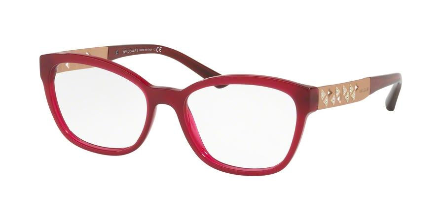 Bvlgari BV4153B Rectangle Eyeglasses  5333-RED 54-17-140 - Color Map red