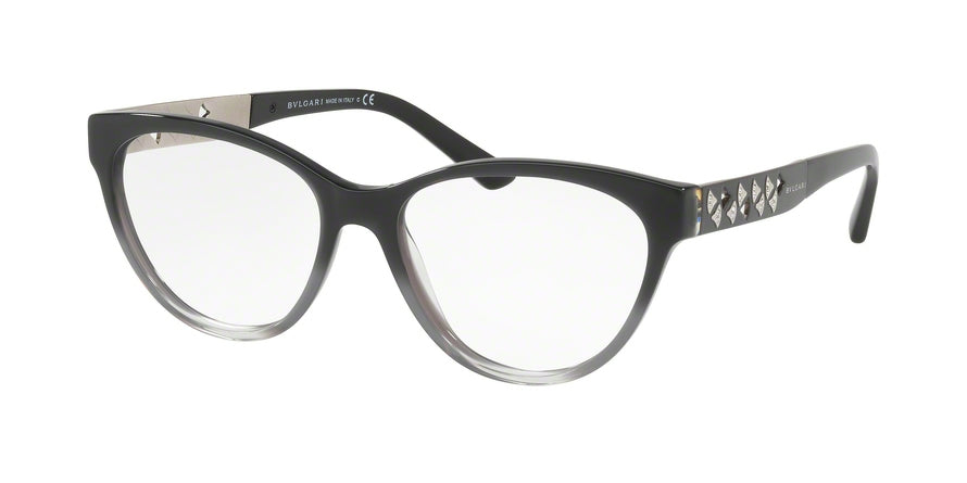 Bvlgari BV4154BF Cat Eye Eyeglasses  5437-BLACK GRAD MET GREY/TR GREY 54-16-140 - Color Map black