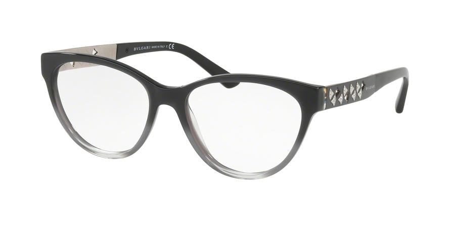 Bvlgari BV4154B Cat Eye Eyeglasses  5437-BLACK GRAD MET GREY/TR GREY 54-16-140 - Color Map black