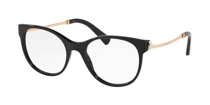 Bvlgari BV4160B Oval Eyeglasses  501-BLACK 53-19-140 - Color Map black