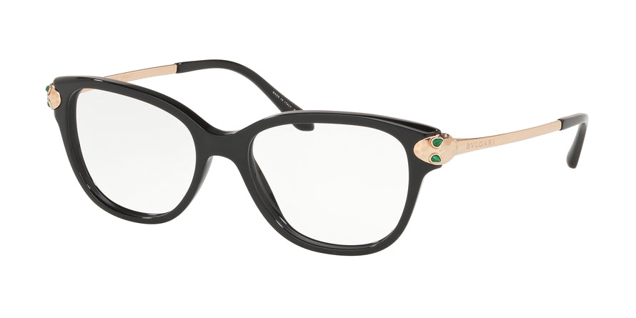 Bvlgari BV4176KF Square Eyeglasses  5195-BLACK 53-17-140 - Color Map black